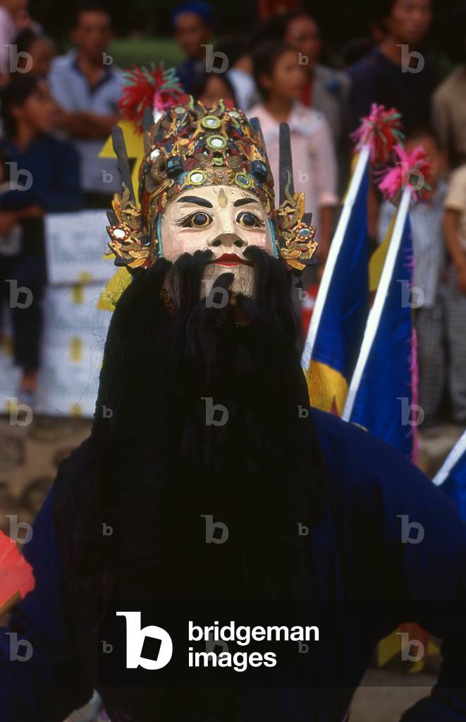 China: Miao mask performance at a festival near Huangguoshu, Guizhou Province