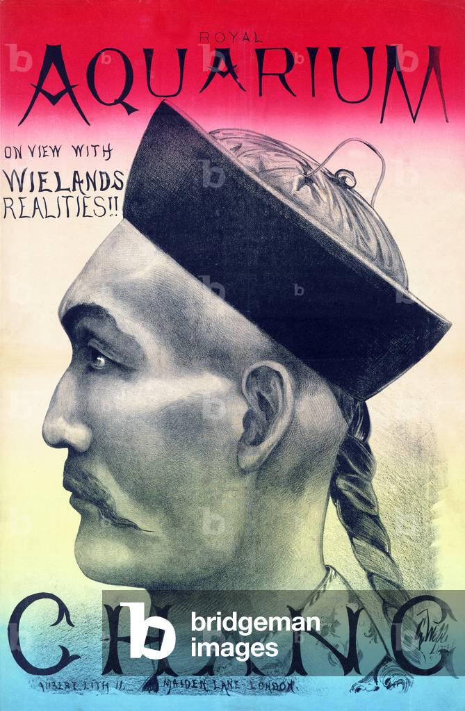 'Chang [The Chinese Giant] On View with Wielands Realities!! Royal Aquarium, Maiden Lane, London, 1880 (colour litho)