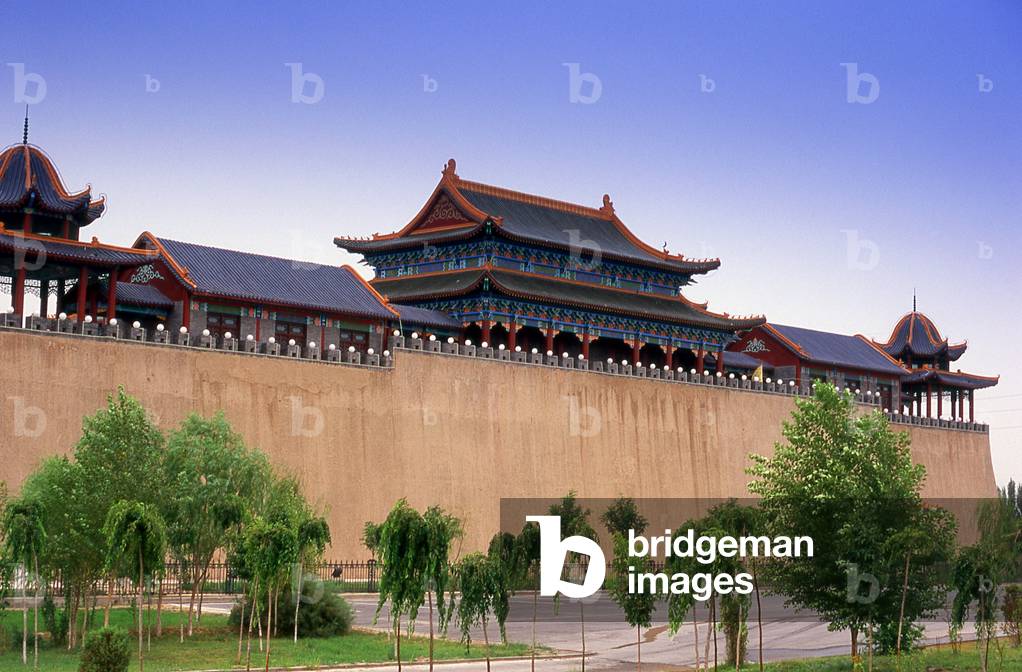 China: The new outer walls of the Hui Wang Fen (Palace and Tombs of the Hami Kings) complex, Hami (Kumul), Xinjiang Province