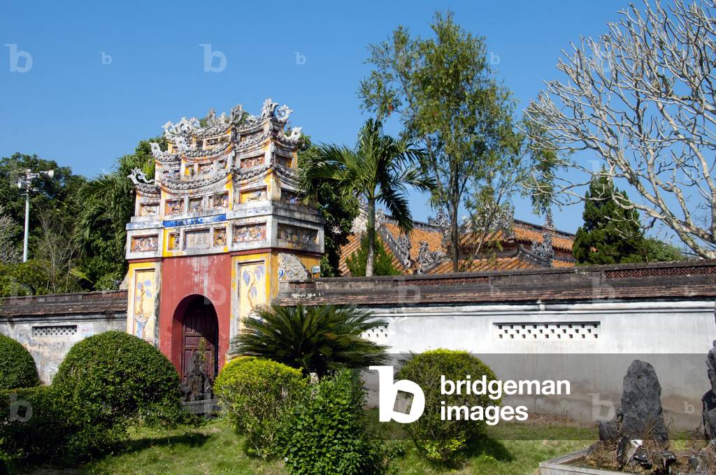Vietnam: Gate leading in to the  Hung Mieu ancestral temple, The Imperial City, The Citadel, Hue