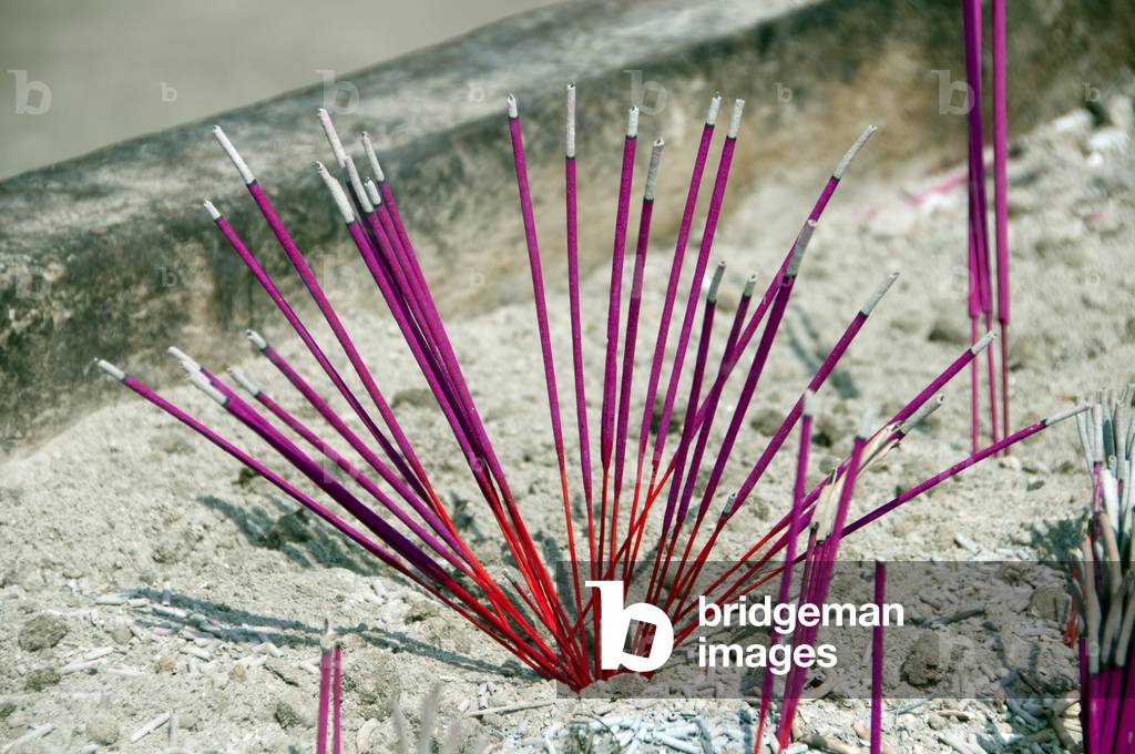China: Incense burns in the Qingyang Gong (Green Goat Temple), Chengdu, Sichuan Province