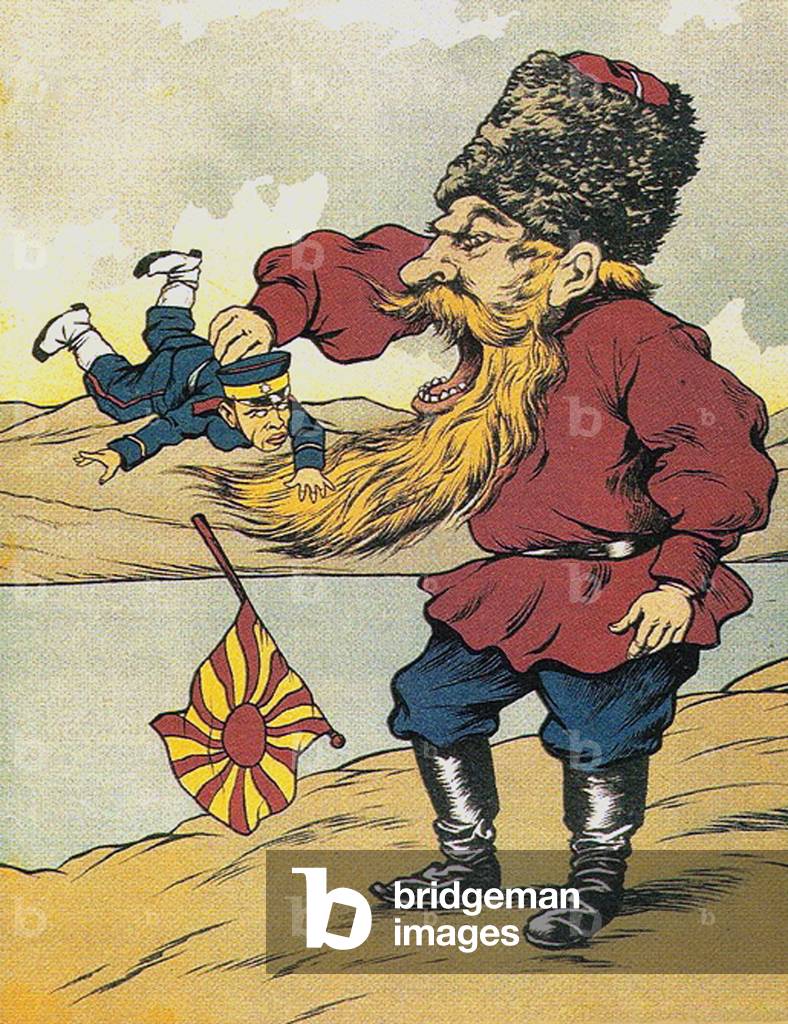 China, Russo-Japanese War: Russo-Japanese War (10 February 1904 - 5 September 1905) Russian propaganda poster showing 'The breakfast of the Cossack'