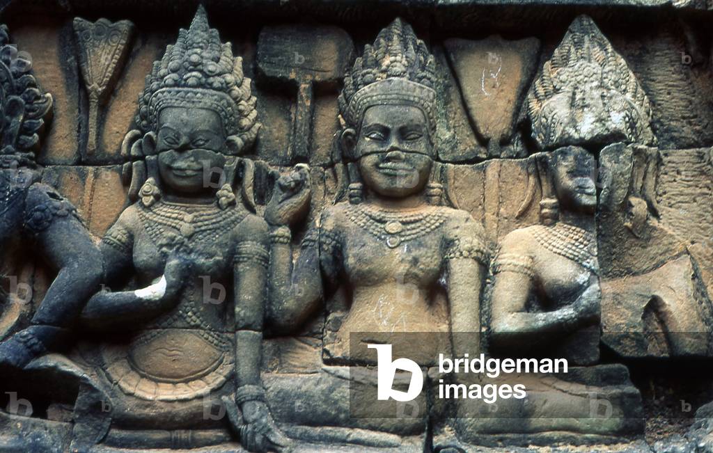 Cambodia: Bas-reliefs, the Terrace of the Leper King, Angkor Thom