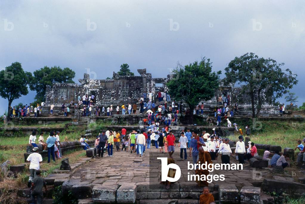 Cambodia: Visitors at Preah Vihear, an ancient Khmer temple on the Cambodia-Thailand border