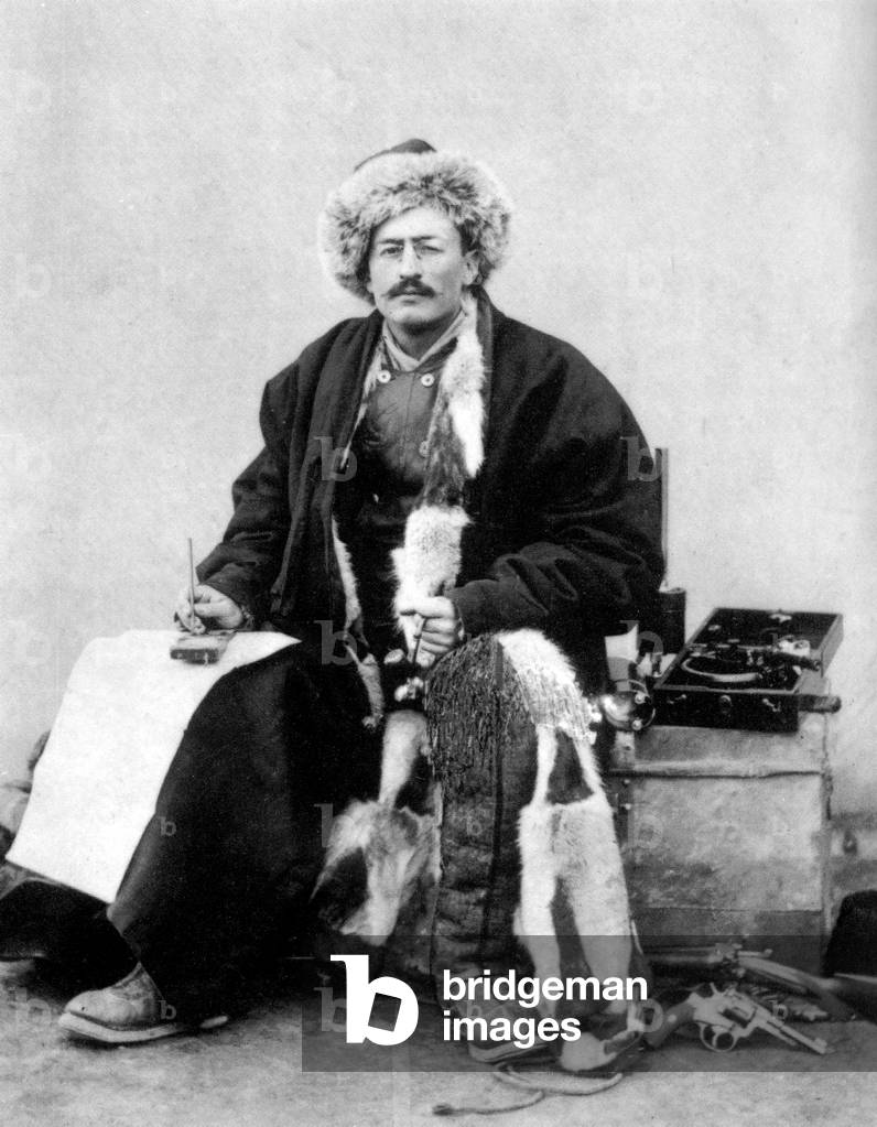 Central Asia: Sven Hedin (1865-1952), the Swedish explorer of Central Asia, c. 1900 (b/w photo)