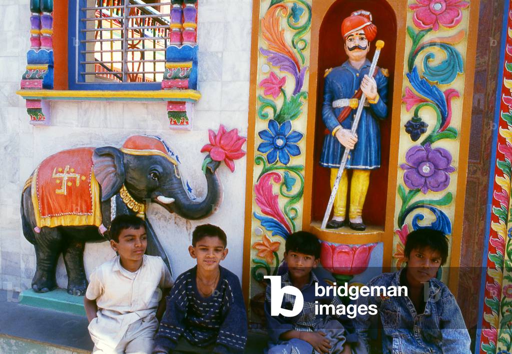 India: Children at a Hindu temple in Kutch, Gujarat State
