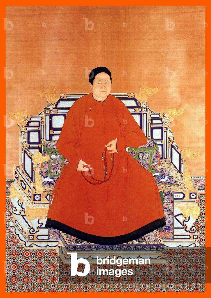 China: Empress Xiao Zhuang (1613-1688), Grand Empress Dowager at the Qing Court and descendant of Genghis Khan's family.