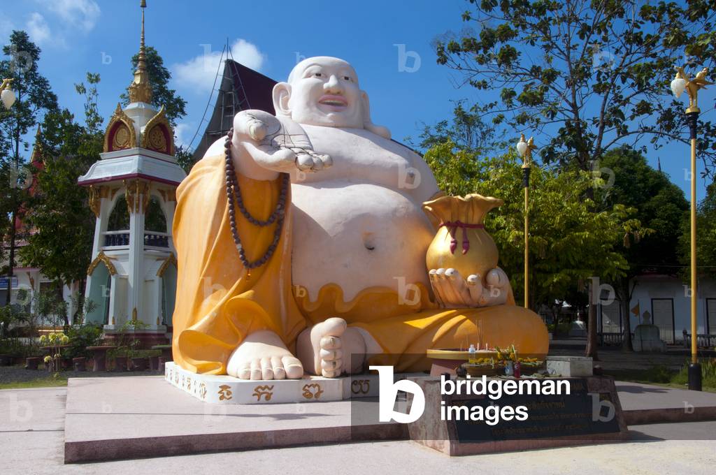 Thailand: The Phra Sangkajjayana statue (Laughing Buddha or Budai), Wat Matchimaphum, Trang Town, Trang Province, southern Thailand