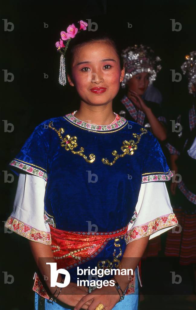 China: Young Miao woman at a festival near Guiyang, Guizhou Province