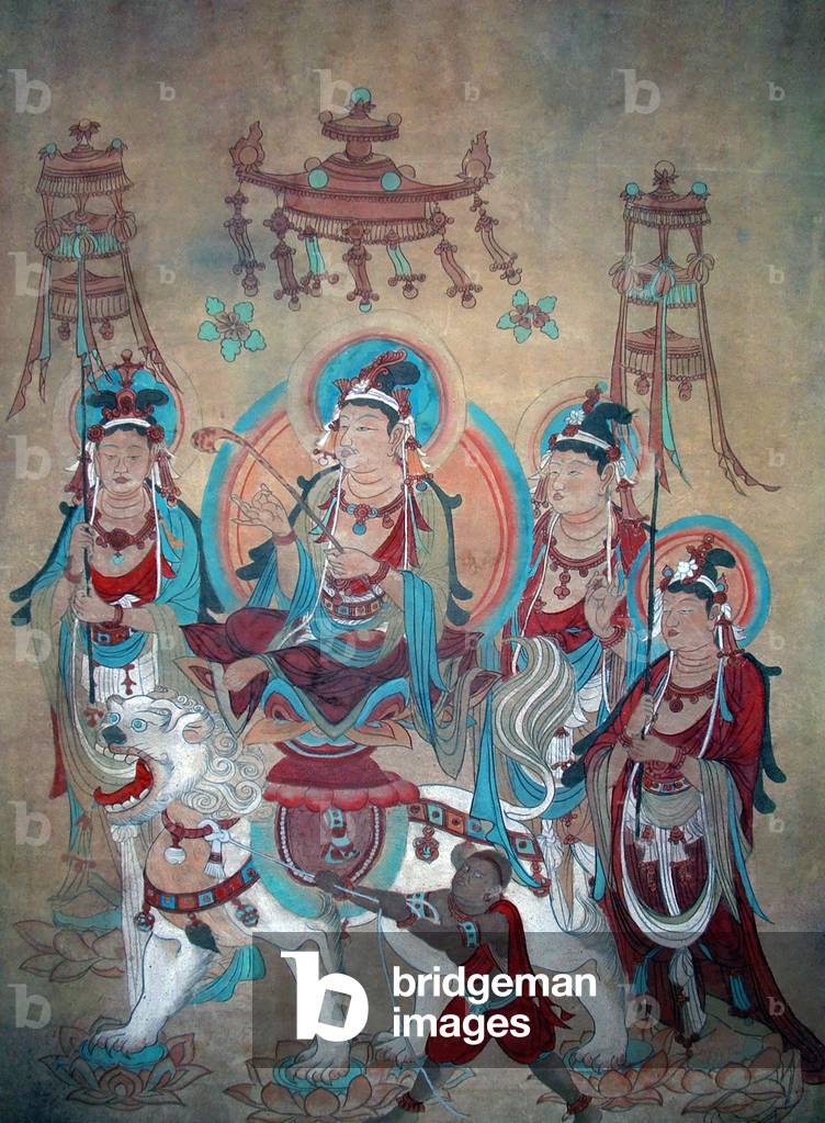 China: Manjusri, Cave 25, Yulin Caves, Tang Dynasty (618-907)