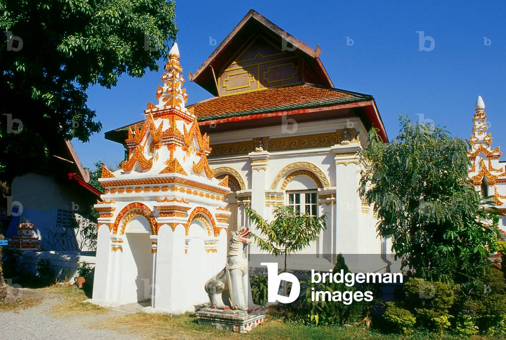 Thailand: Ubosot (ordination hall), Wat Nong Kham (Pa O temple), Chiang Mai, northern Thailand