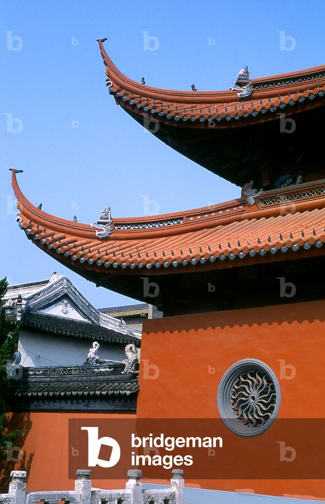 China: Roof eaves, Confucius Temple (Suzhou Confucian Temple), Renmin Lu street, Suzhou