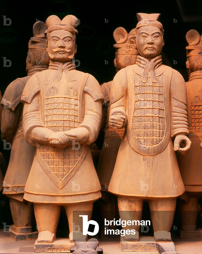 China: Souvenir terracotta soldiers for sale at the site of the real Terracotta Army, Xi'an, Shaanxi Province