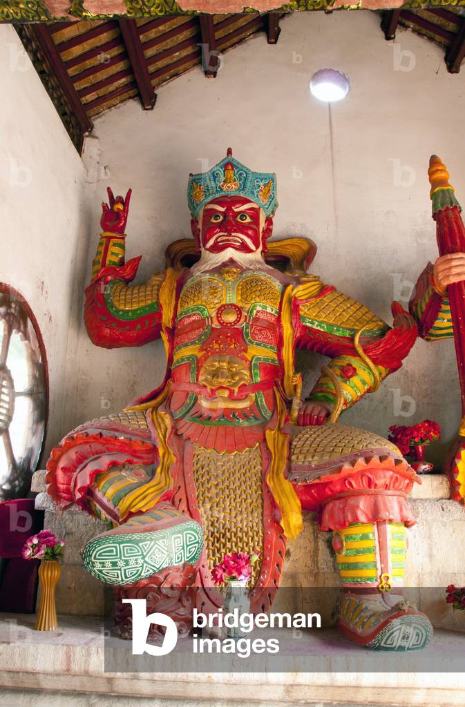 China: Temple guardian, Hongfu Si (Hongfu Temple), Qianling Shan Park, Guiyang, Guizhou Province