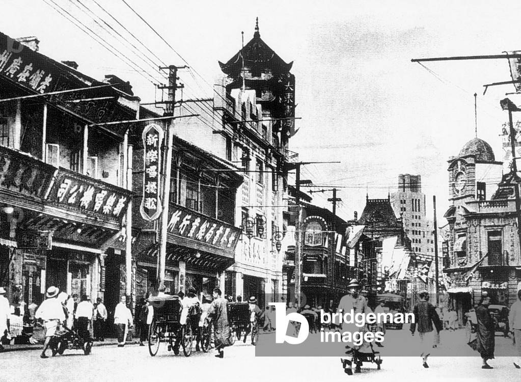 China: Shanghai's Fuzhou Road in the  French Concession, early 20th century