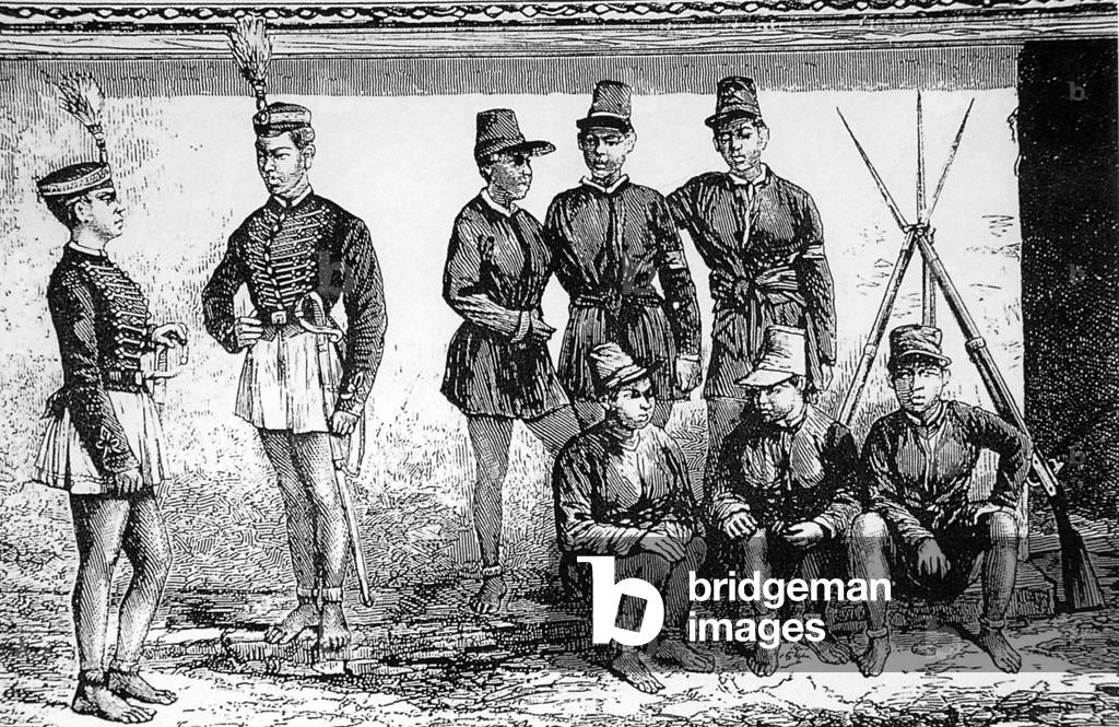 Thailand: Thai female soldiers from the reign of King Chulalongkorn (r. 1868 - 1910)