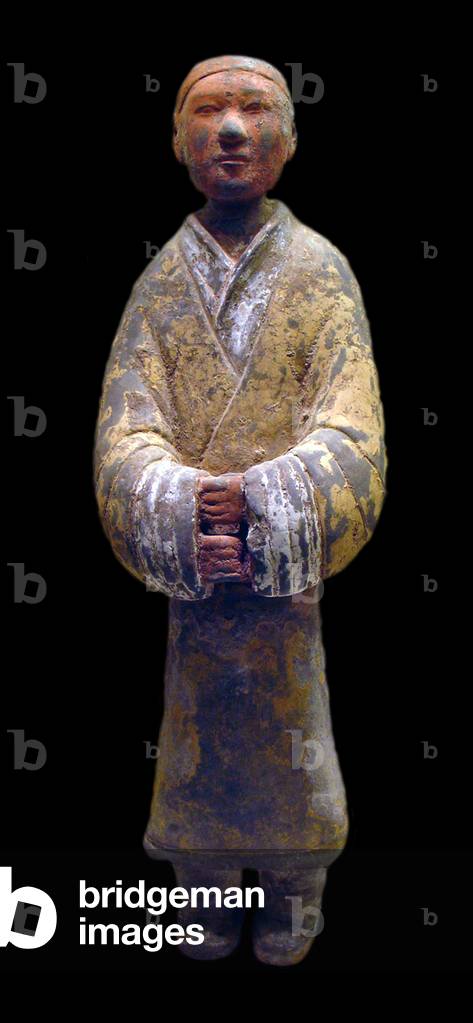 China: Male figurine, terracotta, Tang Dynasty, c. 7th-8th century CE