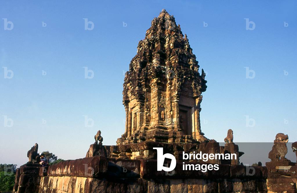 Cambodia: The main tower in the central sanctuary, Bakong temple, Roluos Complex, Angkor