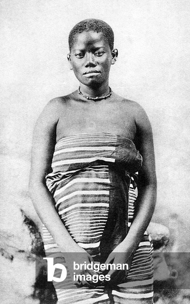 Tanzania / Zanzibar: Studio portrait of a Zanzibari Swahili woman, c. 1900