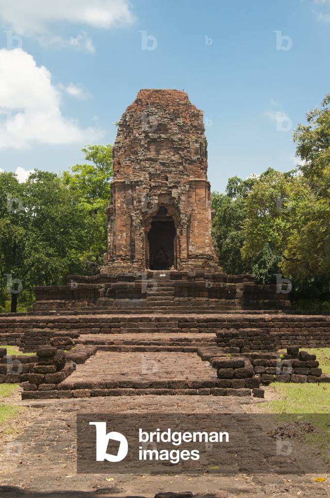 Thailand: Brick prang, Prang Si Thep (11th - 12th century CE), Si Thep Historical Park, Phetchabun Province