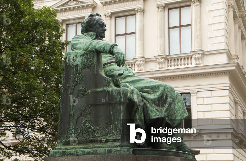 Austria / Germany: Johann Wolfgang von Goethe (1749 – 1832), German writer and statesman. Goethe monument, Goethegasse, Vienna