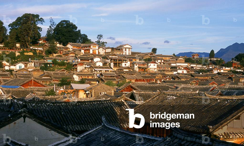 China: Early morning view over Lijiang Old Town, Yunnan Province