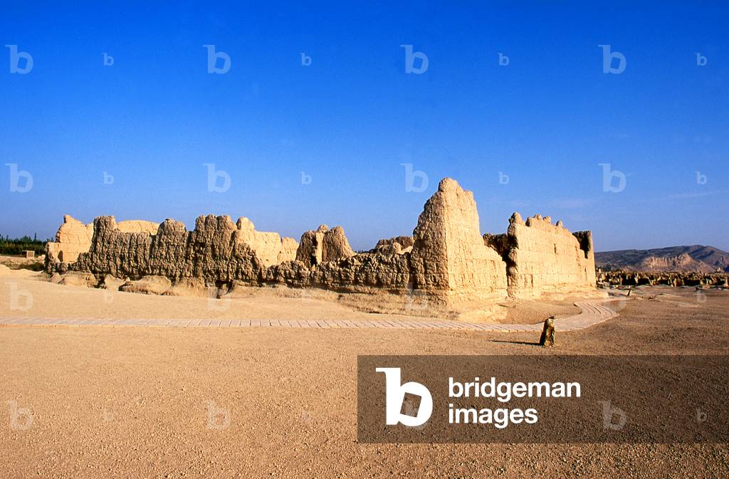 China: Ruins at Yarkhoto or Jiaohe Gucheng (Jiaohe Ancient City), near Turpan, Xinjiang