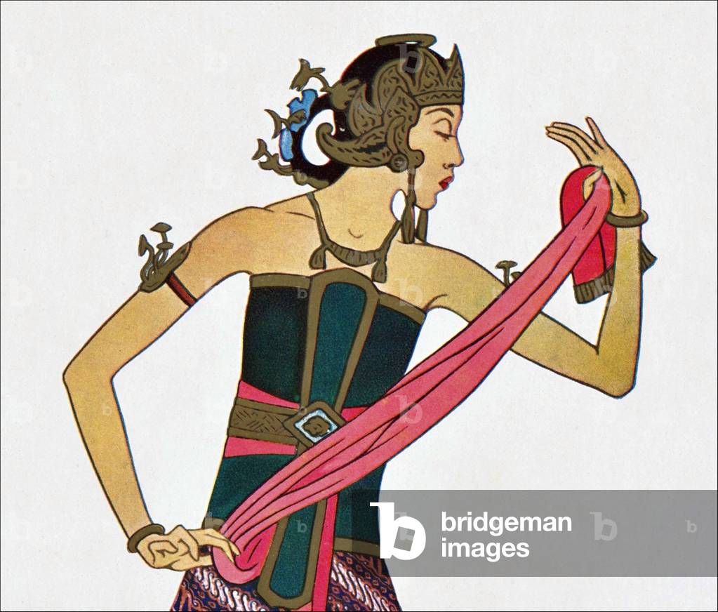 Indonesia: Javanese classical dancer (c.1925) by Tyra Kleen (1874-1951)