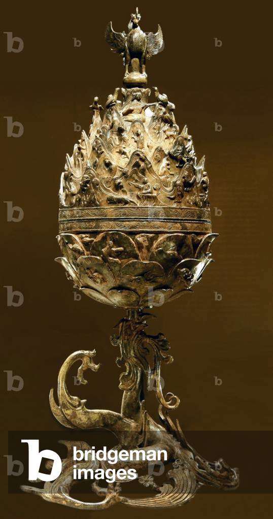 Korea: Gilt-bronze Incense Burner of the  Baekje Kingdom, c. 6th century CE