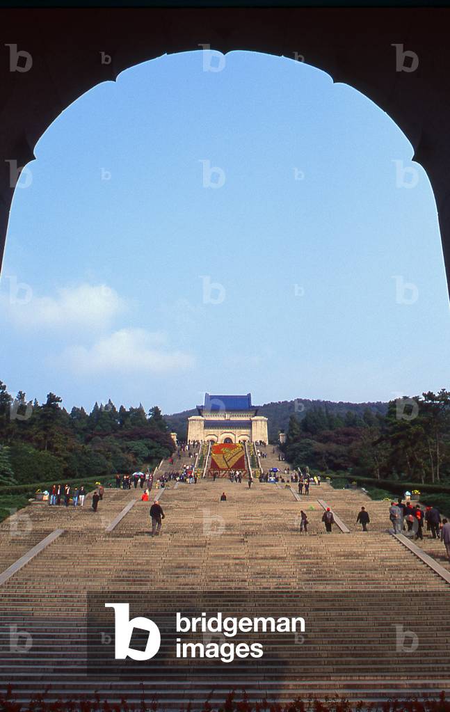China: Staircase leading to the Sun Yat-sen mausoleum, Nanjing, Jiangsu Province