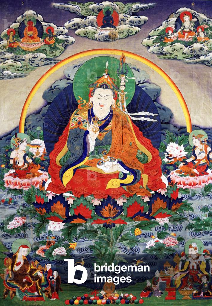 China / Tibet: Thanka / Thangka painting of Padmasambhava or Guru Rinpoche, 19th-20th century