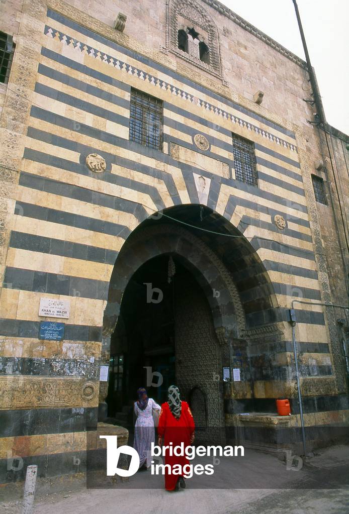 Syria: The entrance to the Souq Khan al Wazir, the ancient Great Bazaar (<i>suq</i>), Aleppo