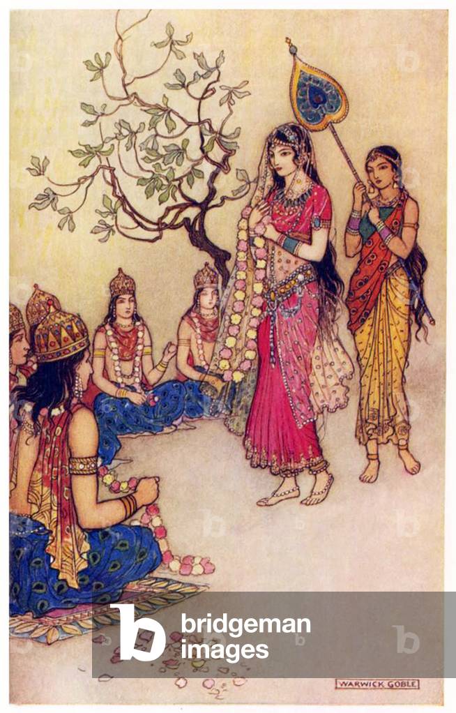 UK: 'Damayanti Choosing a Husband', Warwick Goble (1862-1943), 1912