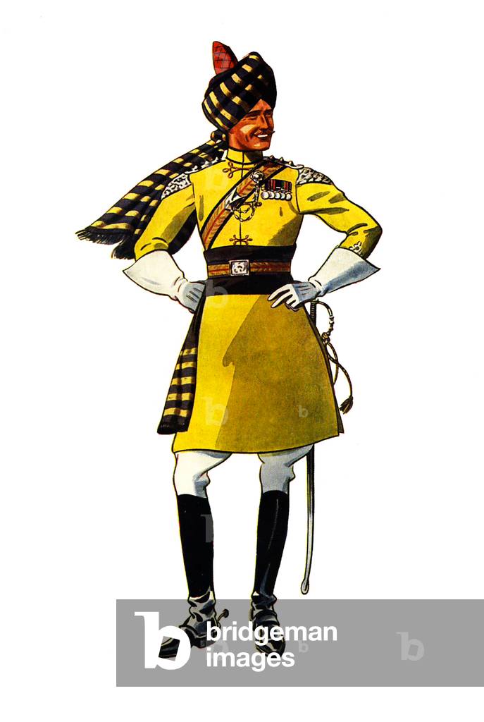 India: 'Skinner's Horse: 1st Duke of York's Own Cavalry', Skinner's Horse was originally raised at Hansi by Lt.-Col. James Skinner as the 2nd Regiment of Skinners Horse in 1814. Illustration, c. 1930