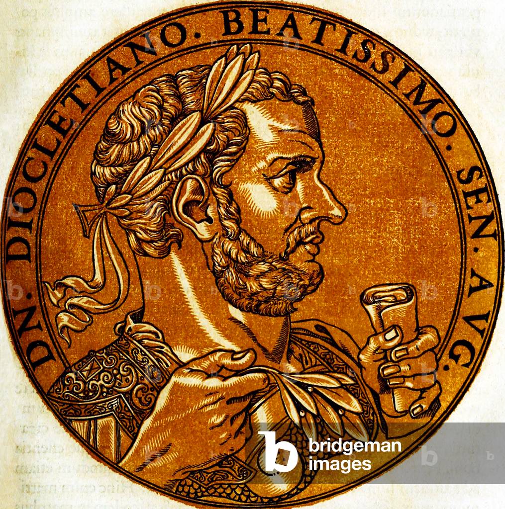 Italy: Icon of Diocletian (244-312), 51st Roman emperor, Antwerp, c.1645 (print)