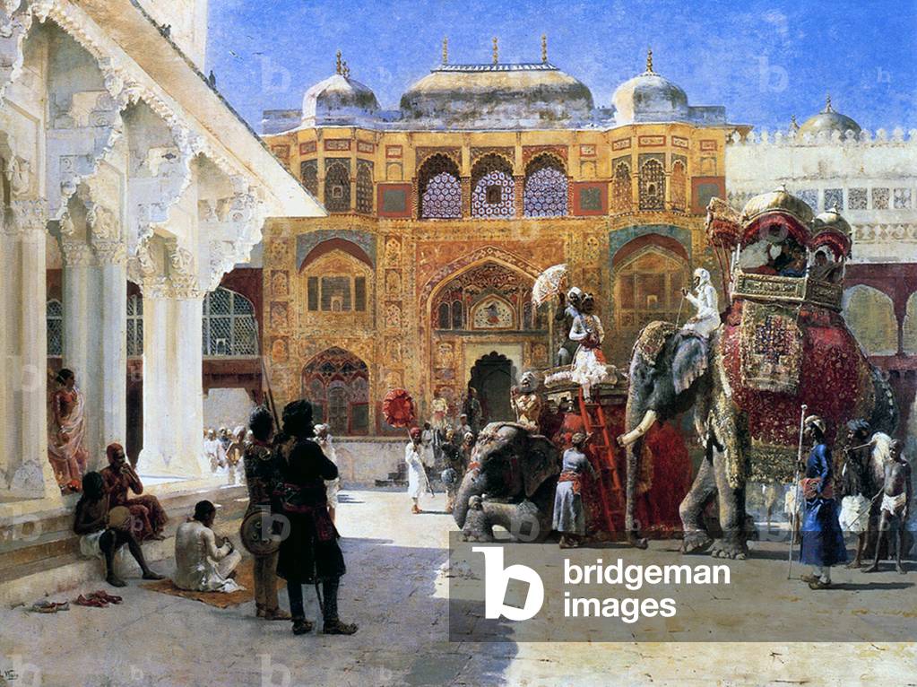 India: Arrival of the Raja at the Palace on Elephant back, by Edwin Lord Weeks.