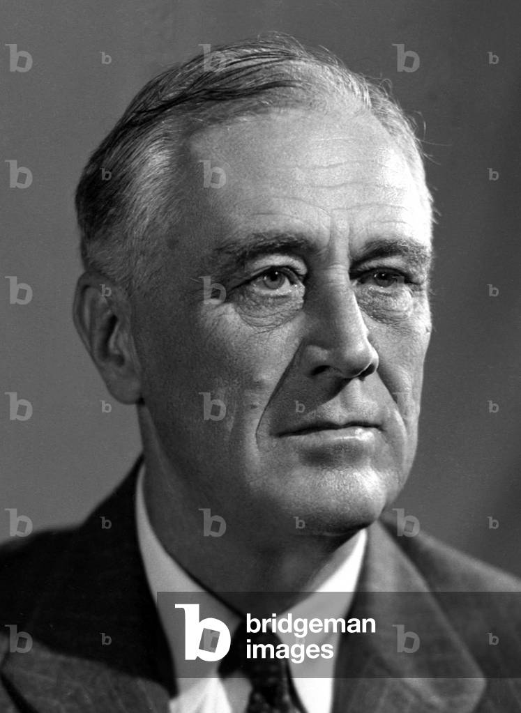 USA: Franklin D. Roosevelt (1882 - 1945) was the 32nd President of the United States, serving from 1933 to 1945. Photographic portrait, 1944