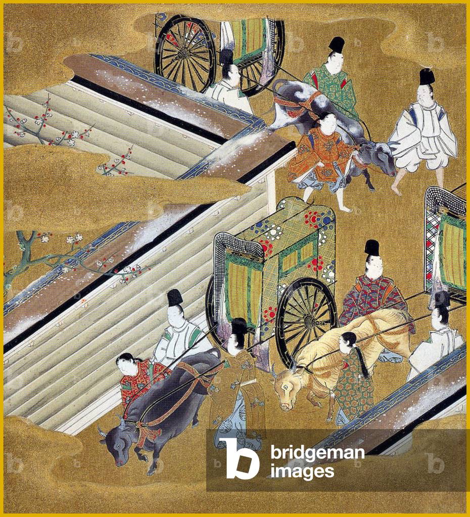 Japan: Illustration from the Genji Monogatari ('Tale of Genji'), credited to Tosa Mitsuoki (1617-1691).