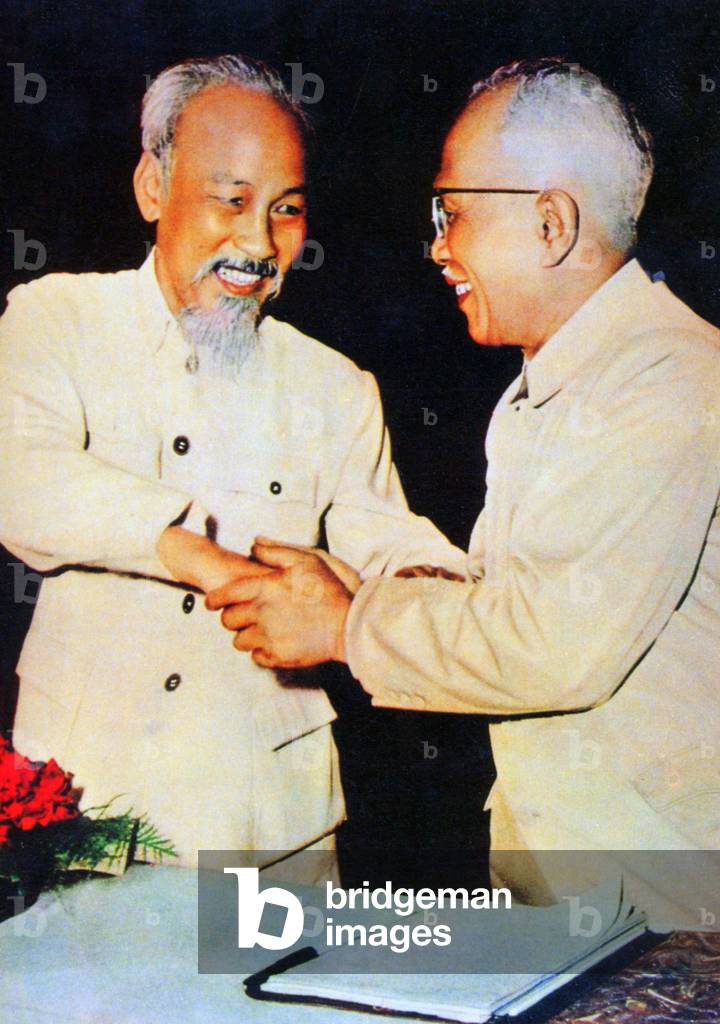 President Ho Chi Minh and Ton Duc Than, president of North Vietnam, 1960 (photo)