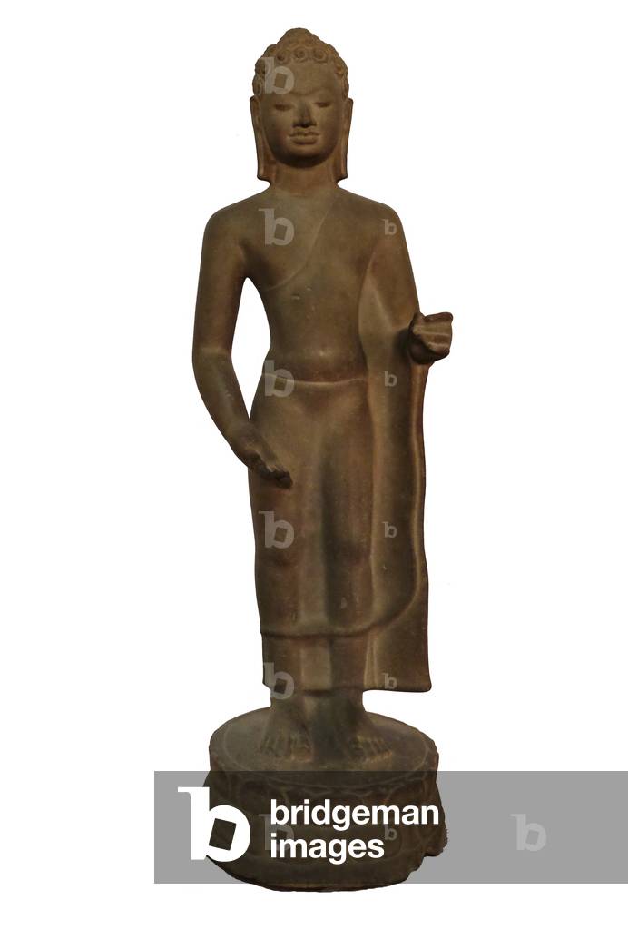 Cambodia: Pre-Angkorian Buddha Image, Phnom Da style, 6th Century CE from Wat Phnom, Oudong, Kampong Speu, now housed in the National Museum of Cambodia, Phnom Penh