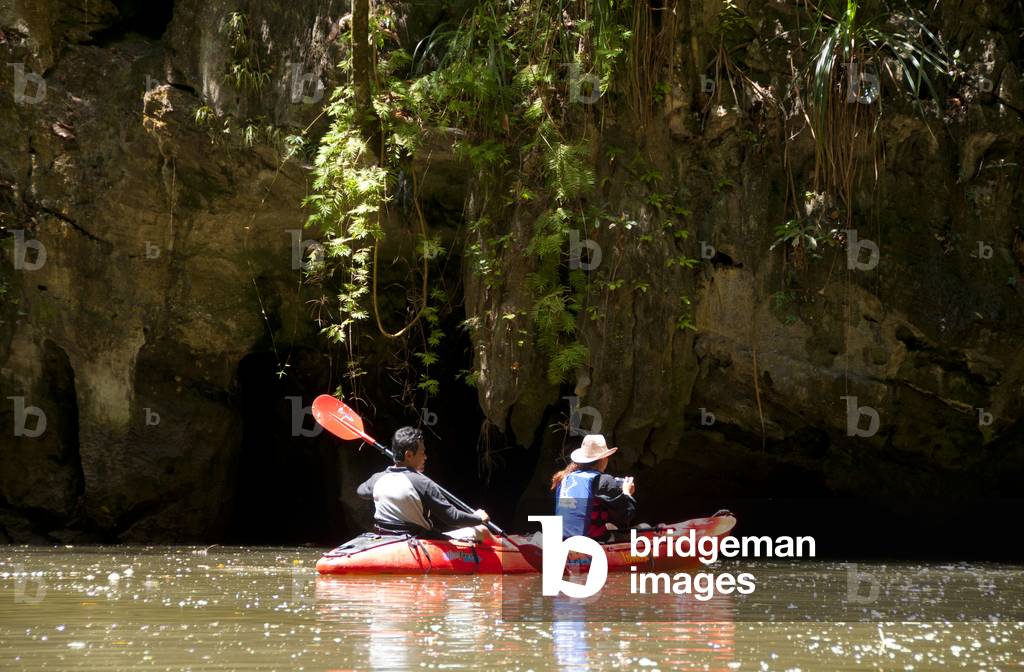 Thailand: Kayakers in one of the enclosed lagoons, Than Bokkharani National Park, Krabi Province