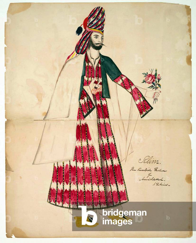 Iran: 'Selim the Koordish pastor of Amideah', sketch and watercolour by Justin Perkins, Urmia (1839)