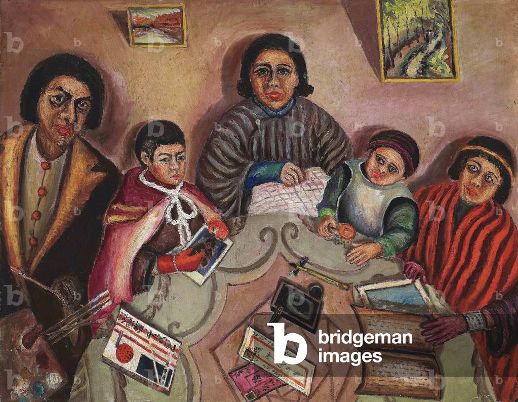 China / Taiwan: 'My Family', oil on canvas, Chen Cheng-po / Chen Chengbo (1895-1947), 1931