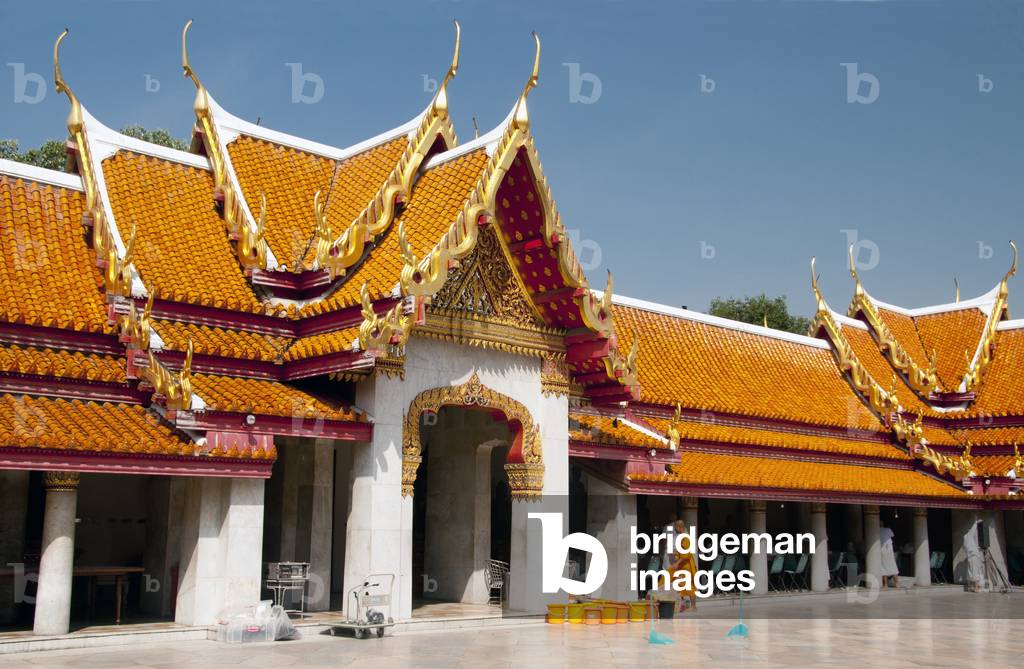 Thailand: Central cloister with Buddhas, Wat Benchamabophit, Bangkok