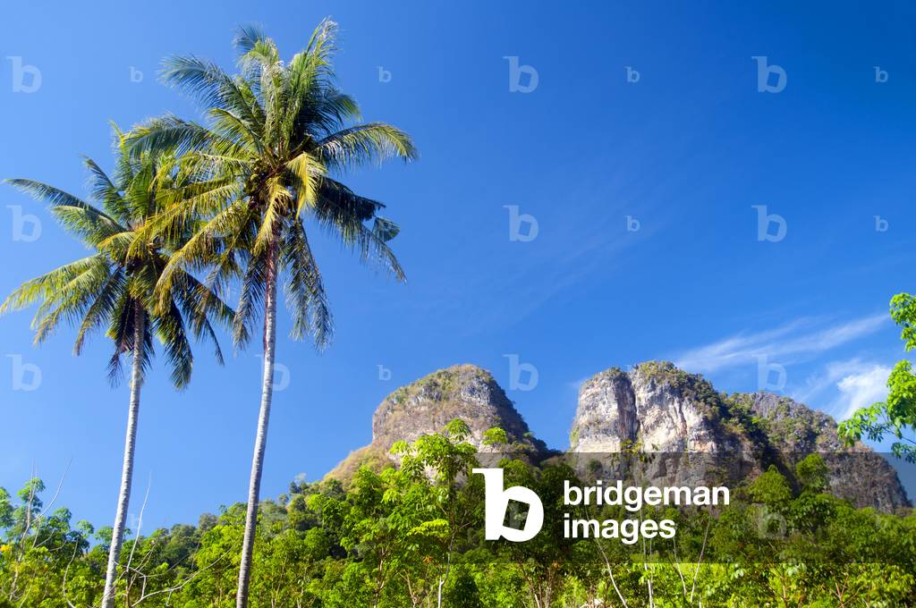 Thailand: Limestone peaks on the road to Ao Nang, Krabi Province