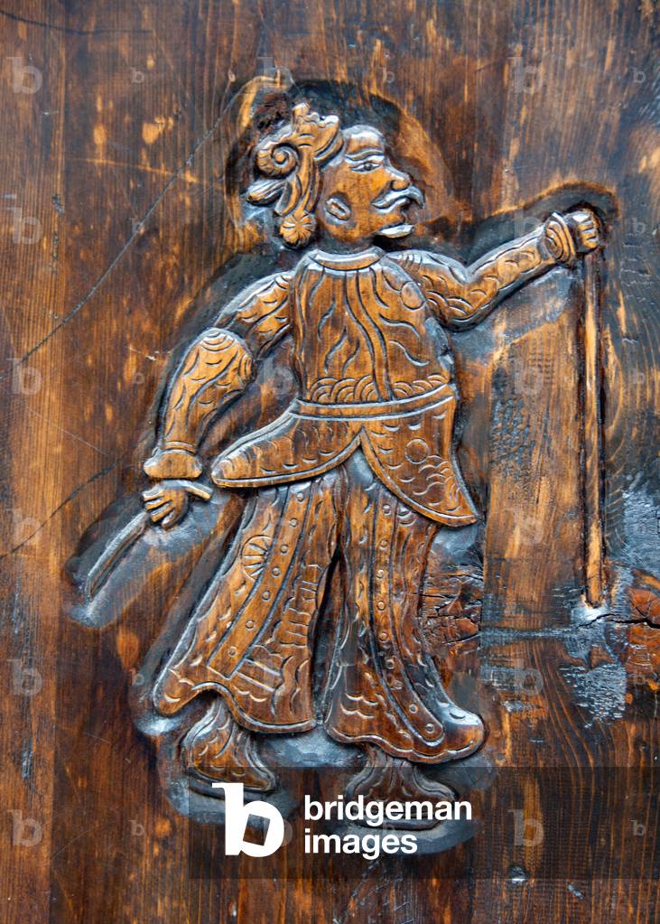 China: Naxi characters on a door, Old Town, Lijiang, Yunnan Province