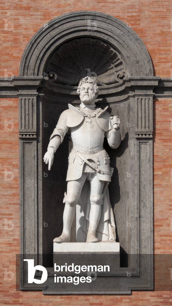 Italy: Charles V (Carlo V; 1500 - 1558), ruler of both the Holy Roman Empire and the Spanish Empire, Palazzo Reale di Napoli, Piazza del Plebiscito, Naples (photo)