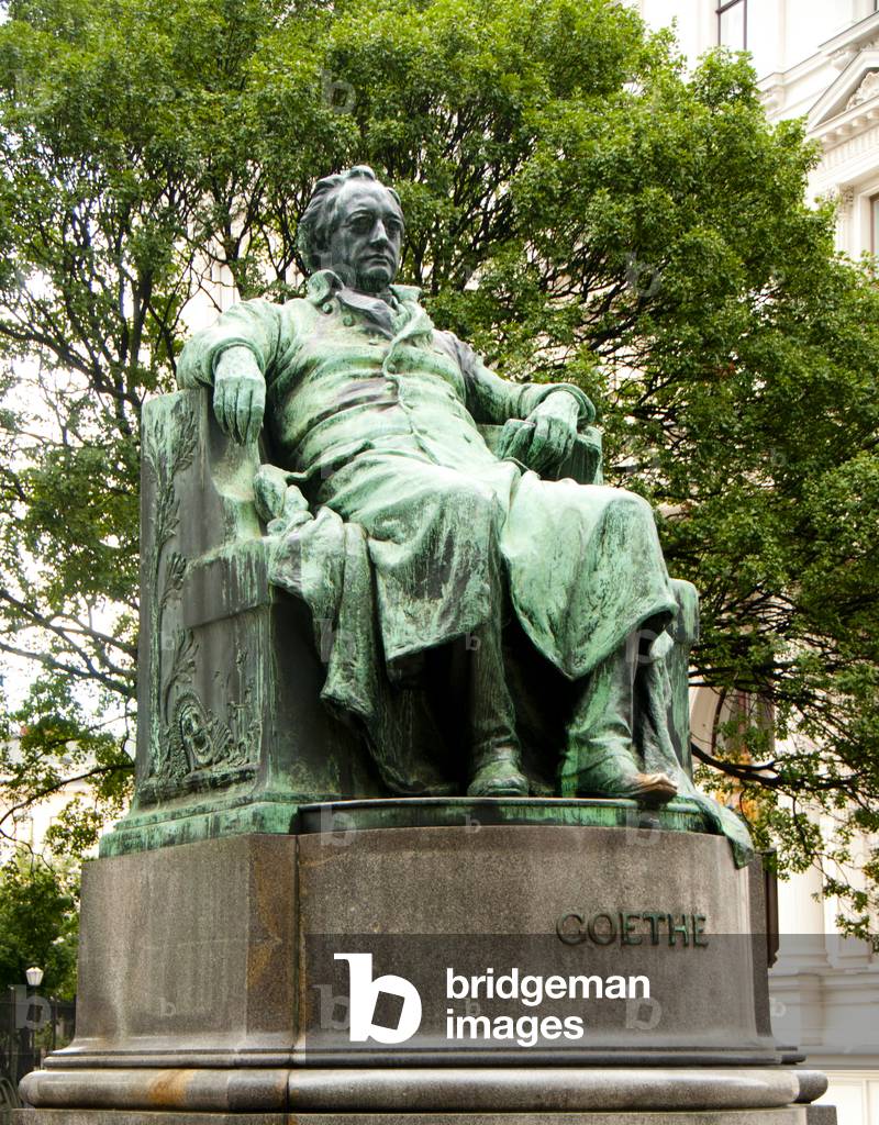 Austria / Germany: Johann Wolfgang von Goethe (1749 – 1832), German writer and statesman. Goethe monument, Goethegasse, Vienna