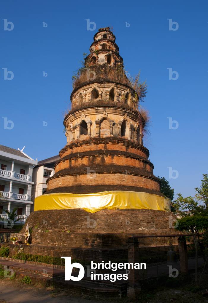 Thailand: The seven tiered Chedi Plong, Wat Chiang Chom (Wat Chedi Plong), Chiang Mai