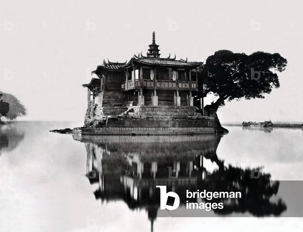 China: Jin Shan Shi or Gold Mountain Temple, Min River, Fujian, c. 1870.